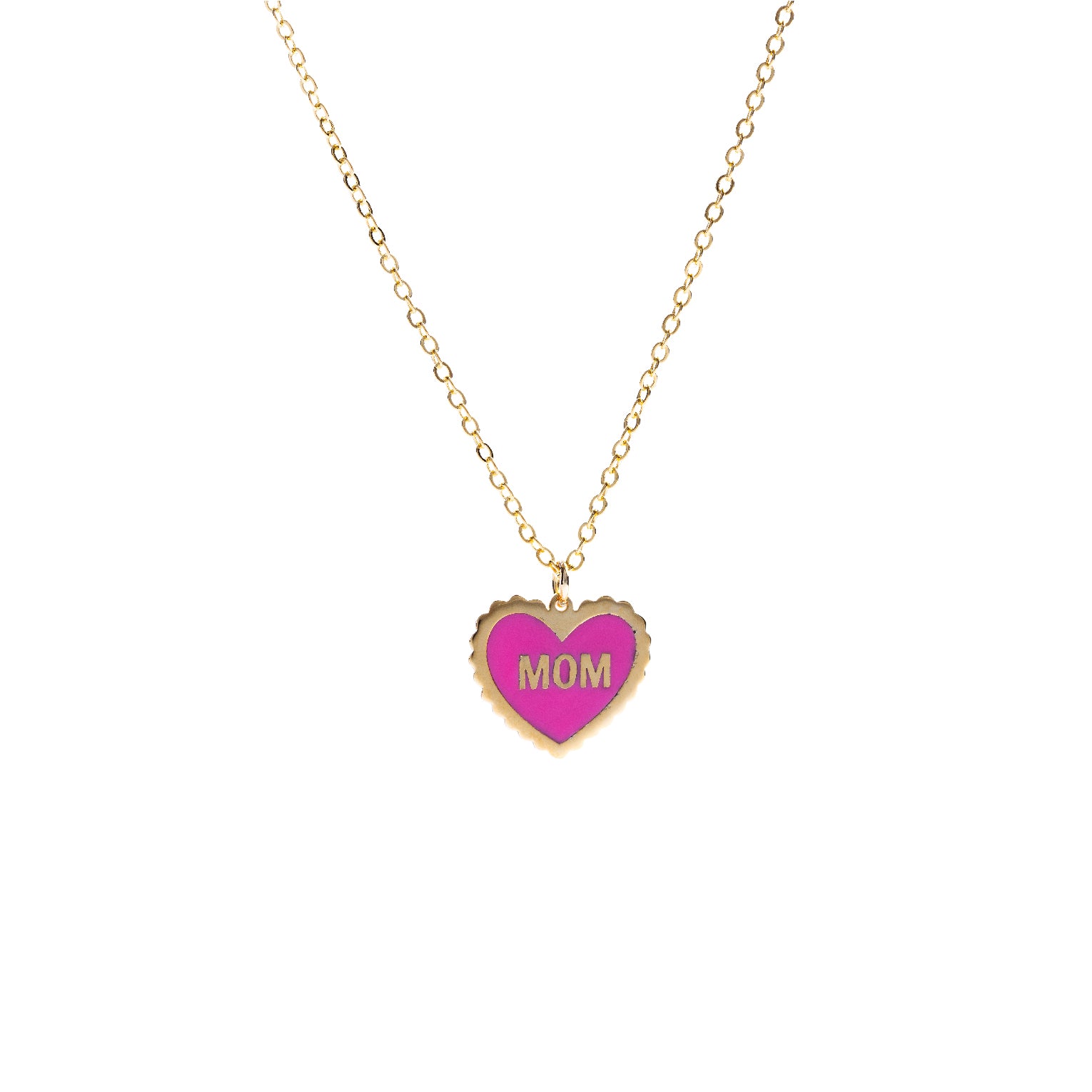 Mom Heart Enamel Necklace