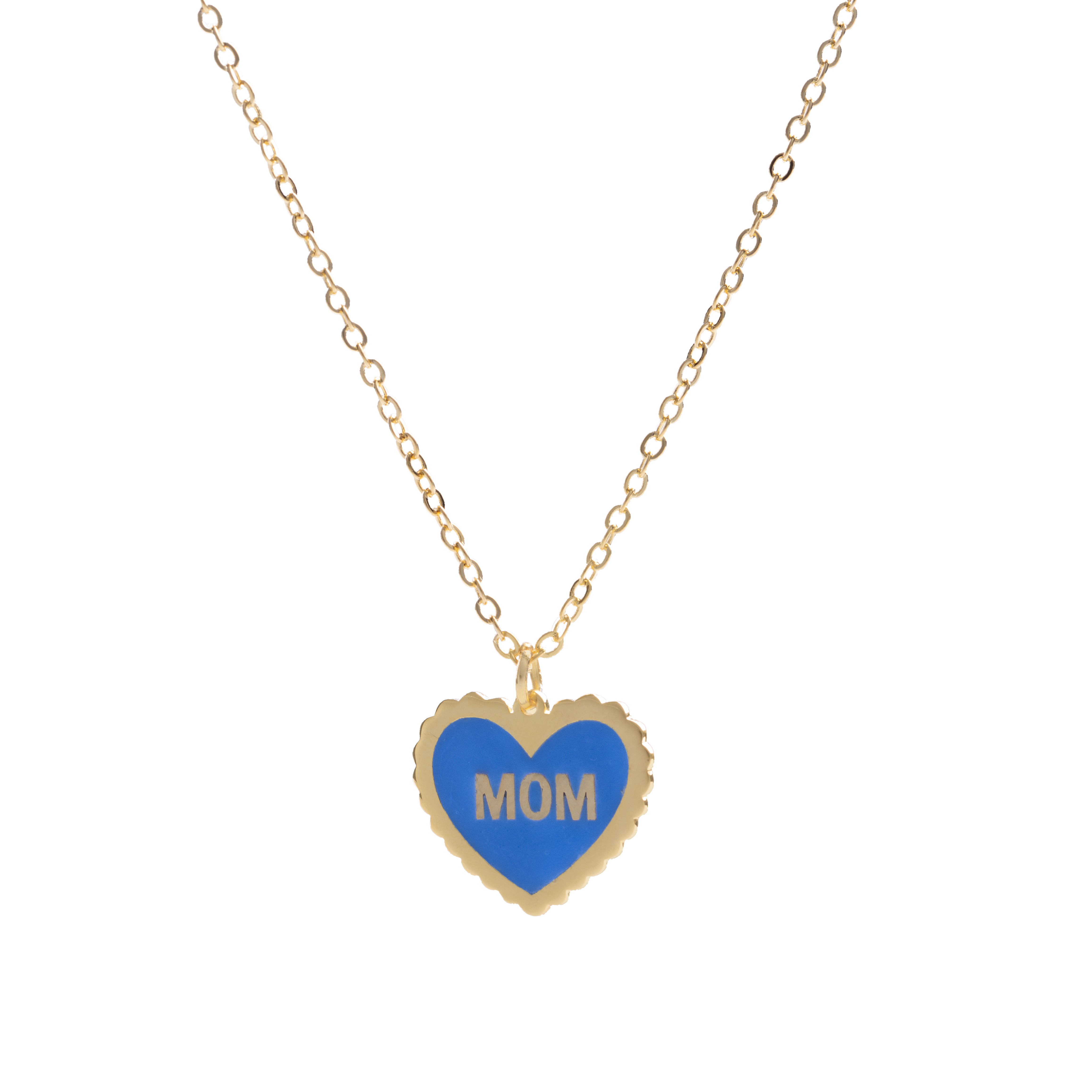 Mom Heart Enamel Necklace