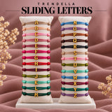 Trendella Sliding Letters A to Z bracelets in satin cord colours