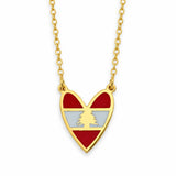 Heart Lebanese Flag Necklace — pendant on white with partial chain