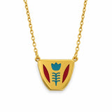 Classic Shaffe Coffee Cup Necklace — pendant on white with partial chain