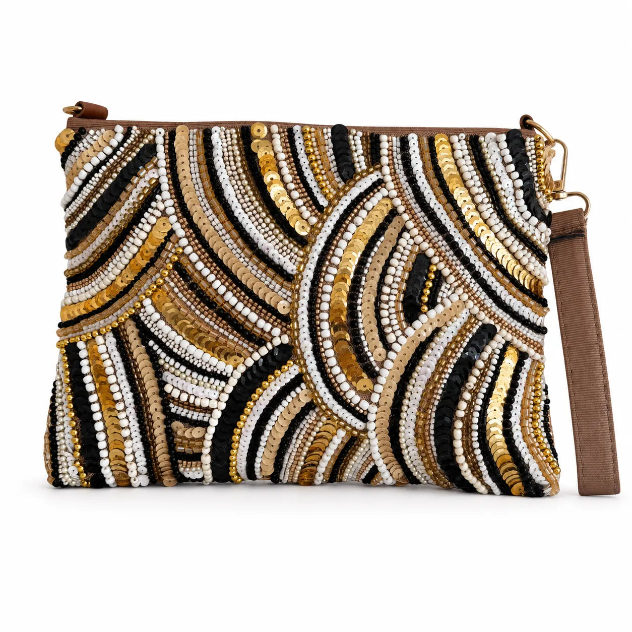 Zeina Beaded Clutch photographed on a white background