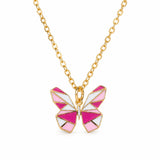 Butterfly Enamel Necklace — centred product with partial chain on white