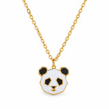 Panda Enamel Necklace — centred product with partial chain on white