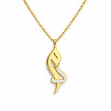 Arabic Initial Enamel Necklace — centred product with partial chain on white