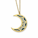 Oriental Moon Enamel Necklace — centred product with partial chain on white