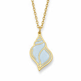 Shiny Shell Enamel Necklace — centred product with partial chain on white