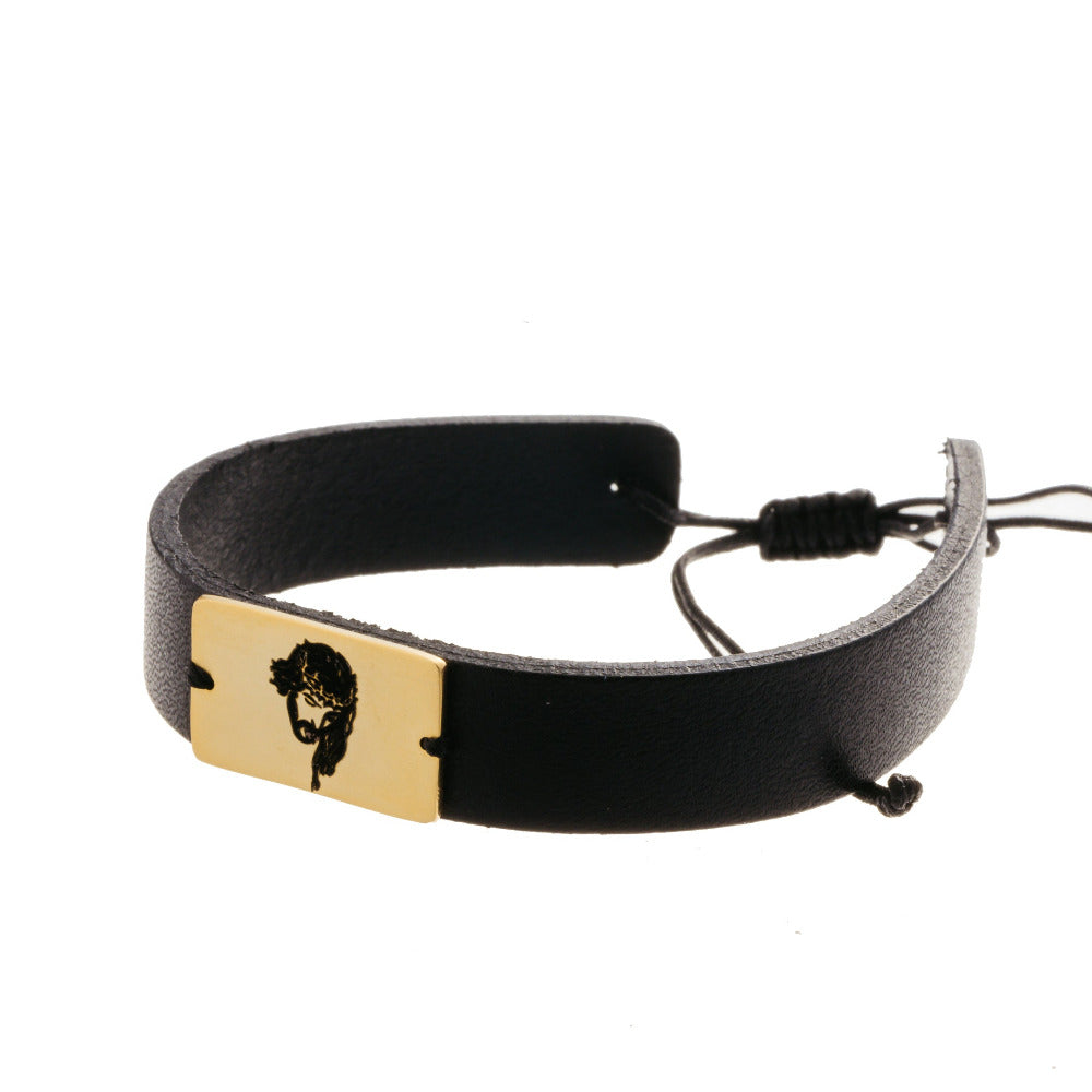 Jesus Leather Engraving Bracelet