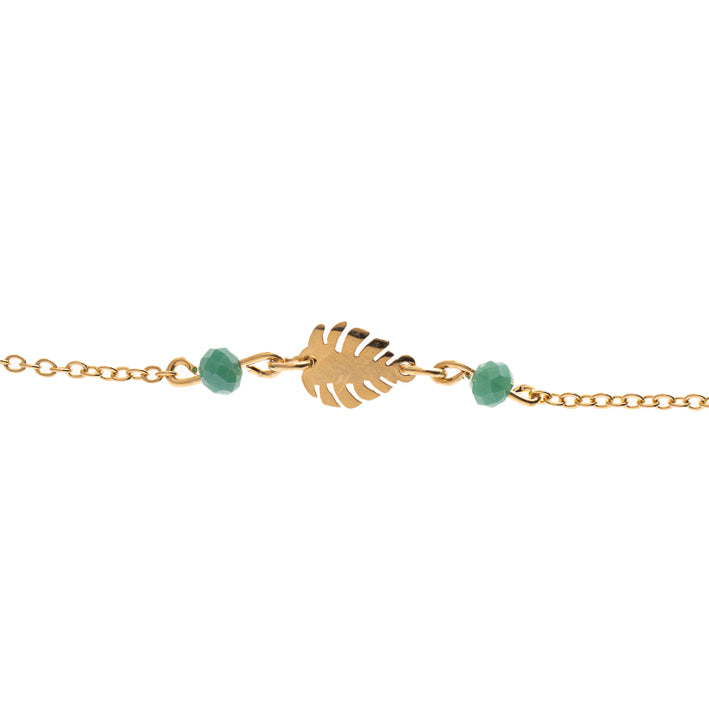 Leaf With Beads Anklet