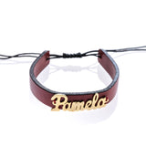 Name Leather Bracelet