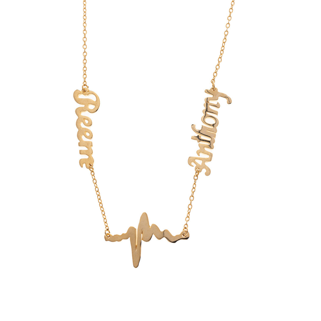 Heartbeat & Names Necklace
