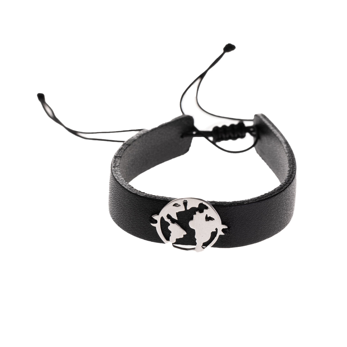 World Map Leather Bracelet