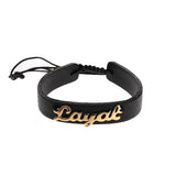 Name Leather Bracelet