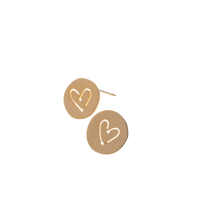 Heart coin earrings