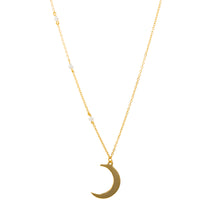 Load image into Gallery viewer, Moon Necklace and Pearls
